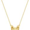 Stocking Stuffers for Women Dainty Bow Necklace 14K Gold Plated Cute Choker Small Pendant Charm Necklaces Teen Gift Trendy Stuff Personalized Jewelry Christmas Gifts