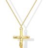 51rDi2-dZhL._AC_SL1500.jpg Christmas Stocking Stuffers Cross Necklace for Women Girls, Dainty Cute 14K Gold Silver Plated Cross Pendant Jewelry Non Tarnish Waterproof Simple Small Necklace Christian Baptism Religious Faith Gifts