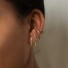 Gold/Sliver Chunky Hoop Earrings Set for Women, 14K Gold Plated Twisted Huggie Hoop Earring Hypoallergenic Thick Open Lightweight Chunky Hoop Earrings Jewelry for Gifts