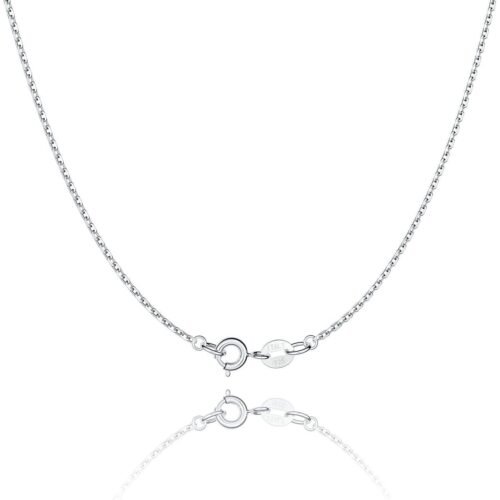 Jewlpire 925 Sterling Silver Chain Necklace Chain for Women 1.1mm Cable Chains Necklace Upgraded Spring-Ring Clasp - Thin & Sturdy Women's Chains Necklaces 14 16 18 20 22 24 Inch
