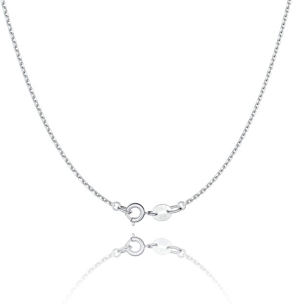 Jewlpire 925 Sterling Silver Chain Necklace Chain for Women 1.1mm Cable Chains Necklace Upgraded Spring-Ring Clasp - Thin & Sturdy Women's Chains Necklaces 14 16 18 20 22 24 Inch
