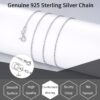 Jewlpire 925 Sterling Silver Chain Necklace Chain for Women 1.1mm Cable Chains Necklace Upgraded Spring-Ring Clasp - Thin & Sturdy Women's Chains Necklaces 14 16 18 20 22 24 Inch