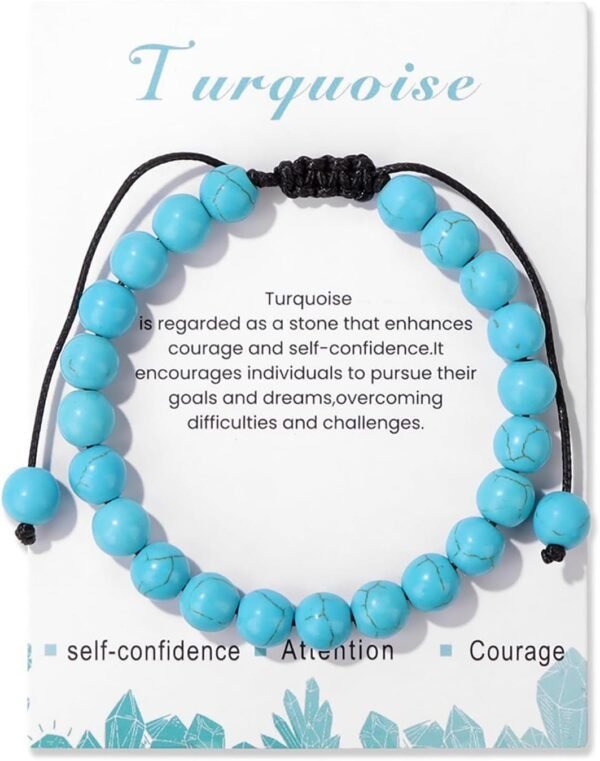 Healing Crystal Bracelet for Women 8mm Natural Stone Crystal Beaded Bracelets Adjustable Handmade Gemstone Bracelet Healing Jewelry Mother's Day Gifts for Women