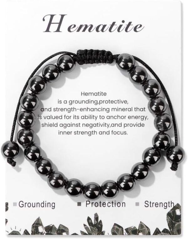 Healing Crystal Bracelet for Women 8mm Natural Stone Crystal Beaded Bracelets Adjustable Handmade Gemstone Bracelet Healing Jewelry Mother's Day Gifts for Women