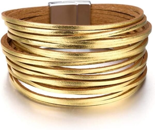 61HytoNQ_4L._AC_SL1001.jpg Leather Wrap Bracelets for Women, Boho Leopard Multi-Layer Crystal Beads Cuff Bracelet Jewelry