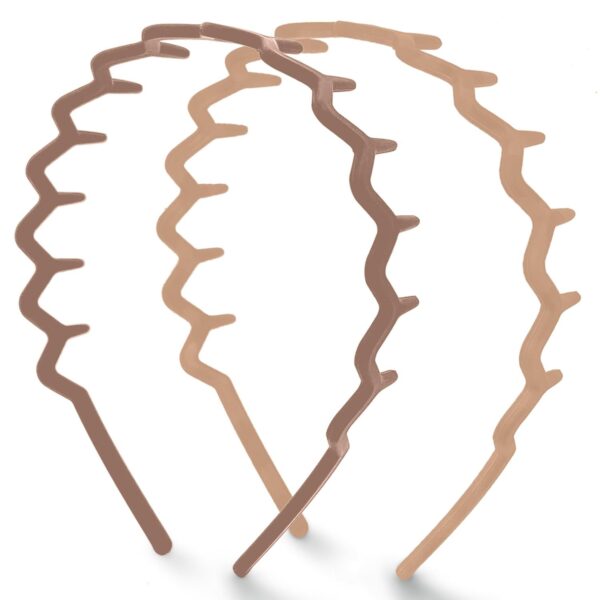 Zig Zag Headbands for Women Non Slip – Fashion Accessories for Slicked Back Styles - Comfortable Comb Headband with Teeth | Ideal Gifts for Women - Tortoise & Black Headband - 2 pcs