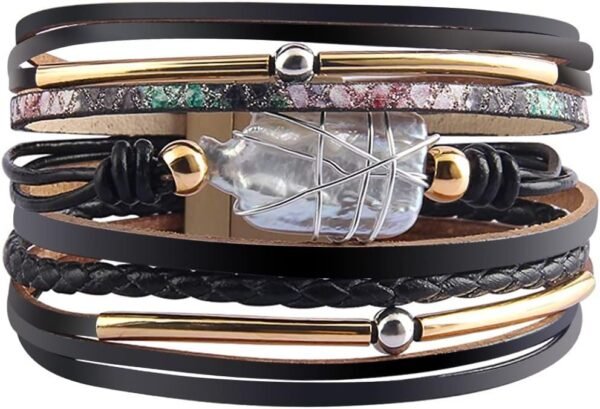 61Ju94elVGL._AC_SL1000_326d5629-121a-4e1f-965a-4d1bbf11c3b1.jpg Leather Wrap Bracelets for Women, Boho Leopard Multi-Layer Crystal Beads Cuff Bracelet Jewelry