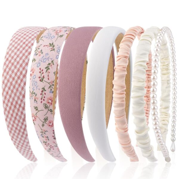 7 Pack Headbands for Women Girls Headbands Trendy Non Slip Hairbands Fashion Hair Accessories Multi-style Headband Pack Diademas Para Mujer (Neutral)
