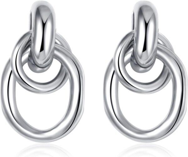Trendy Gold Plated Knot Earrings for Women Chunky Statement Drop Dangle Earrings Lightweight Hypoallergenic Fashion Accessories Gold Jewelry Gifts for Womens