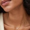 Mini Elisa 14k Gold-Plated Satellite Short Pendant Necklace, Fashion Jewelry for Women