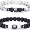 Tiger Eye Bracelet For Men 8MM Natural Stone Stretch Adjustable Black Crystal Beaded Bracelet for Men Women Gifts