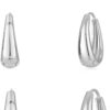 Gold/Sliver Chunky Hoop Earrings Set for Women, 14K Gold Plated Twisted Huggie Hoop Earring Hypoallergenic Thick Open Lightweight Chunky Hoop Earrings Jewelry for Gifts