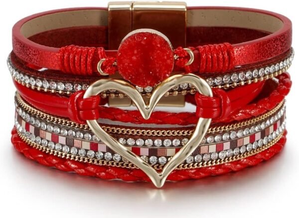 61kr1j-APKL._AC_SL1000.jpg Leopard Bracelet for Women, Boho Leather Wrap Multi-Layer Pearl Crystal Bracelet Bangle Jewelry