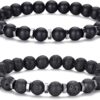 Tiger Eye Bracelet For Men 8MM Natural Stone Stretch Adjustable Black Crystal Beaded Bracelet for Men Women Gifts