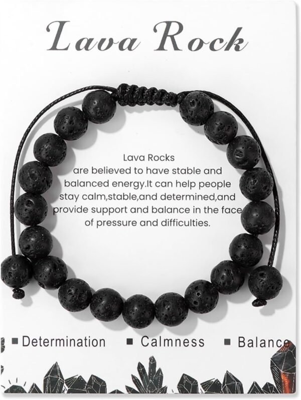 Healing Crystal Bracelet for Women 8mm Natural Stone Crystal Beaded Bracelets Adjustable Handmade Gemstone Bracelet Healing Jewelry Mother's Day Gifts for Women