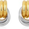 Trendy Gold Plated Knot Earrings for Women Chunky Statement Drop Dangle Earrings Lightweight Hypoallergenic Fashion Accessories Gold Jewelry Gifts for Womens