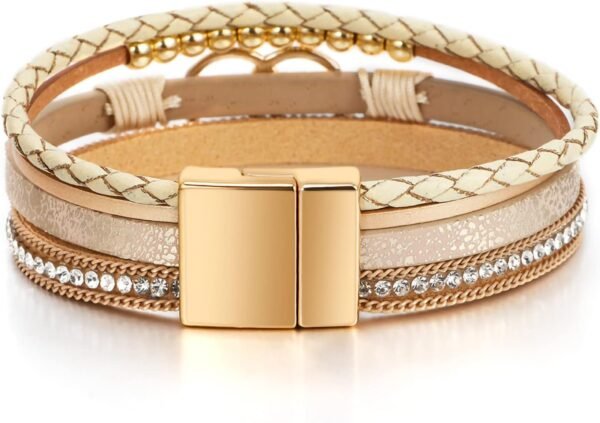 61ozpfzJ1PL._AC_SL1500.jpg Leopard Bracelet for Women, Boho Leather Wrap Multi-Layer Pearl Crystal Bracelet Bangle Jewelry