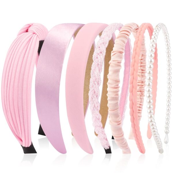 7 Pack Headbands for Women Girls Headbands Trendy Non Slip Hairbands Fashion Hair Accessories Multi-style Headband Pack Diademas Para Mujer (Neutral)