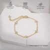 Bracelets for Women 14K Gold Silver Plated Ring Bracelet Hand Chain Dainty Evil Eye Heart Clover Daisy Cubic Zirconia Stackable Link Chain Hypoallergenic Body Jewelry Cute Trendy Gifts