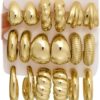 42 Pairs Gold Hoop Earrings Set for Women, Fashion Chunky Pearl Earrings Multipack Twisted Statement Earring Pack, Hypoallergenic Small Big Hoops Earrings for Birthday Party