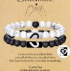 Tiger Eye Bracelet For Men 8MM Natural Stone Stretch Adjustable Black Crystal Beaded Bracelet for Men Women Gifts