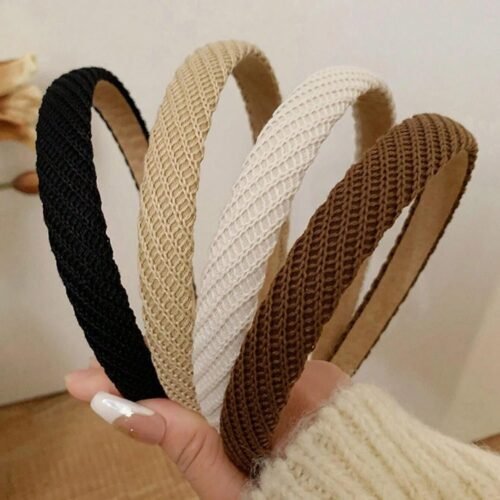 Headbands for Women Thin Knitted Hairbands Fashion Non Slip Headband for Women's Hair Cute Solid Colors Hair Accessories 4 PCS