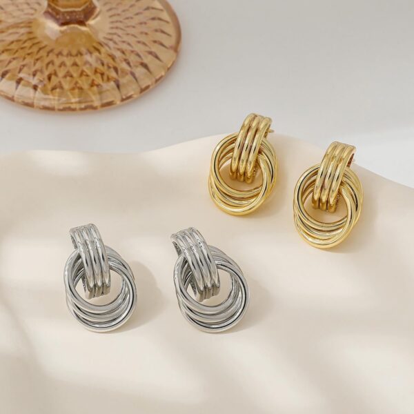 Trendy Gold Plated Knot Earrings for Women Chunky Statement Drop Dangle Earrings Lightweight Hypoallergenic Fashion Accessories Gold Jewelry Gifts for Womens