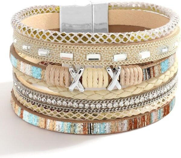 71CgOVqa6cL._AC_SL1500.jpg Leopard Bracelet for Women, Boho Leather Wrap Multi-Layer Pearl Crystal Bracelet Bangle Jewelry