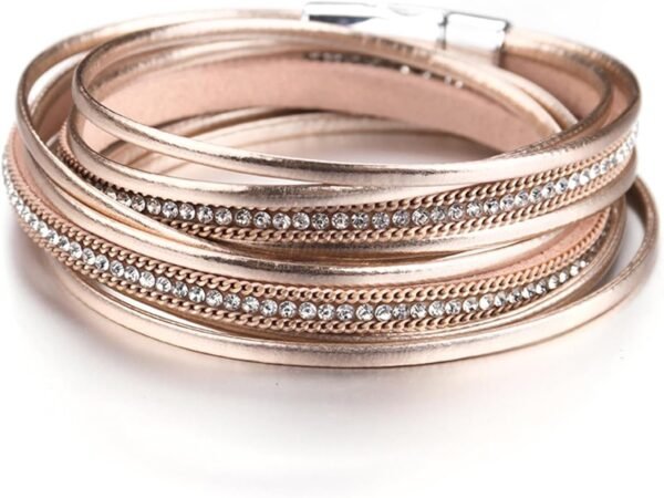 71Dbiqe-BKL._AC_SL1500.jpg Leather Wrap Bracelets for Women, Boho Leopard Multi-Layer Crystal Beads Cuff Bracelet Jewelry