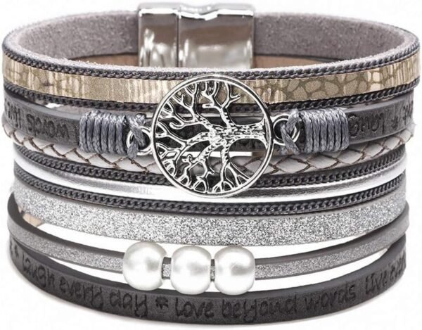 71FN7jqrI2L._AC_SL1000.jpg Leopard Bracelet for Women, Boho Leather Wrap Multi-Layer Pearl Crystal Bracelet Bangle Jewelry