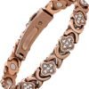 Pure Copper Bracelets for Women, Ultra Strength Magnetic Therapy Bracelet for Pain Relief with Neodymium Magnets & Sparkling Cubic Zirconia, Adjustable, Infinite Clover Jewelry