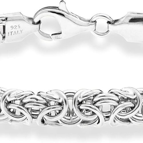 925 Sterling Silver Byzantine Bracelet for Women, Handmade