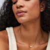 Mini Elisa 14k Gold-Plated Satellite Short Pendant Necklace, Fashion Jewelry for Women