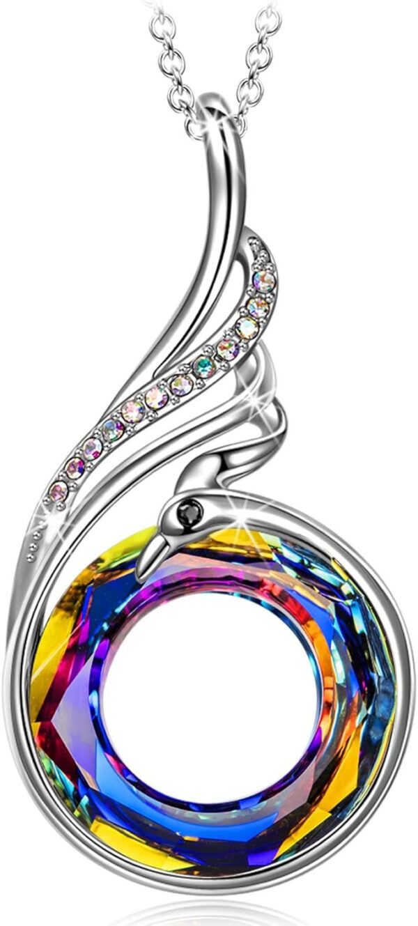 "Rise From the Ashes Phoenix Necklace Made with Crystals from Austria, 18"+2" Necklace, Packaged with Jewelry Box, Birthday Gift for Women, Symbol of Luck and Renewal