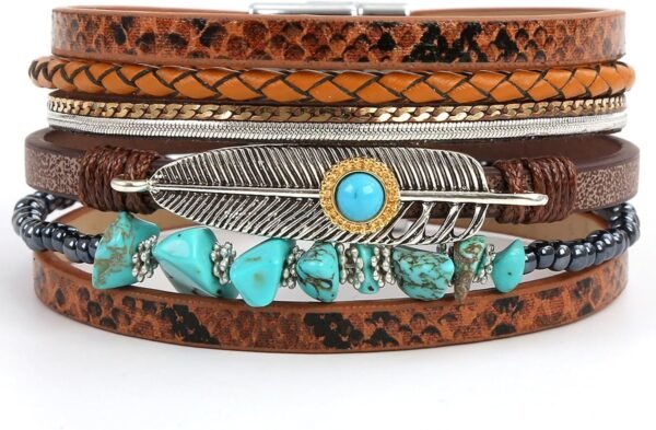 71OavP4yGVL._AC_SL1500.jpg Leopard Bracelet for Women, Boho Leather Wrap Multi-Layer Pearl Crystal Bracelet Bangle Jewelry