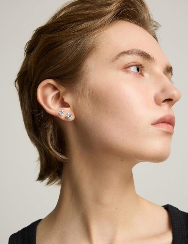 71P5e0l8YgL._AC_SL1500.jpg 6 Pairs Stud Earrings Set, Hypoallergenic Cubic Zirconia 316L Earrings Stainless Steel CZ Earrings 3-8mm (Steel color)