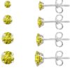 71QH3sr2HLL._AC_SL1500.jpg 6 Pairs Stud Earrings Set, Hypoallergenic Cubic Zirconia 316L Earrings Stainless Steel CZ Earrings 3-8mm (Steel color)
