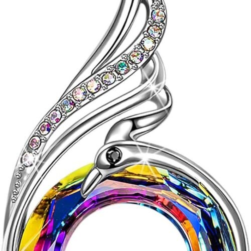 "Rise From the Ashes Phoenix Necklace Made with Crystals from Austria, 18"+2" Necklace, Packaged with Jewelry Box, Birthday Gift for Women, Symbol of Luck and Renewal