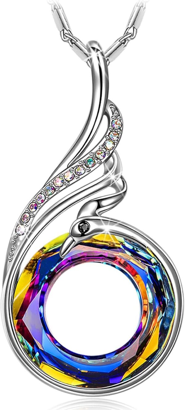 "Rise From the Ashes Phoenix Necklace Made with Crystals from Austria, 18"+2" Necklace, Packaged with Jewelry Box, Birthday Gift for Women, Symbol of Luck and Renewal