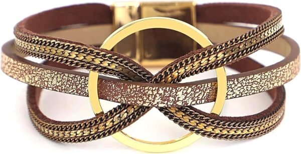 71Xy5ulVkfL._AC_SL1500.jpg Leopard Bracelet for Women, Boho Leather Wrap Multi-Layer Pearl Crystal Bracelet Bangle Jewelry