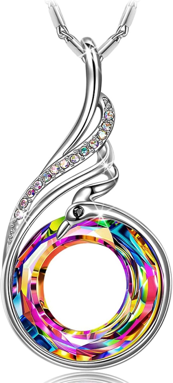 "Rise From the Ashes Phoenix Necklace Made with Crystals from Austria, 18"+2" Necklace, Packaged with Jewelry Box, Birthday Gift for Women, Symbol of Luck and Renewal