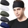 71brU3KoOHL._AC_SL1500.jpg Mens Running Headband,5Pack,Mens Sweatband Sports Headband for Running,Cycling,Basketball,Yoga,Fitness Workout Stretchy Unisex Hairband