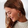 42 Pairs Gold Hoop Earrings Set for Women, Fashion Chunky Pearl Earrings Multipack Twisted Statement Earring Pack, Hypoallergenic Small Big Hoops Earrings for Birthday Party