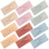 12 Pcs Stretchy Headbands for Women, Absorbed Sport Headband Soft Twist Knotted Headbands for Daily Life Yoga Workout