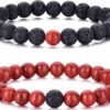 Tiger Eye Bracelet For Men 8MM Natural Stone Stretch Adjustable Black Crystal Beaded Bracelet for Men Women Gifts