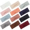 12 Pcs Stretchy Headbands for Women, Absorbed Sport Headband Soft Twist Knotted Headbands for Daily Life Yoga Workout