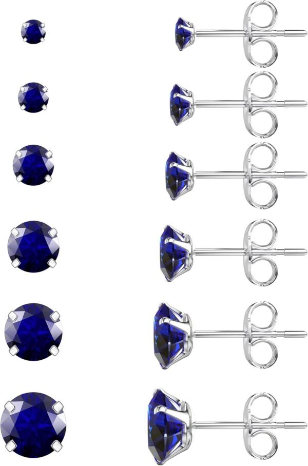 71tUmFO-toL._AC_SL1500.jpg 6 Pairs Stud Earrings Set, Hypoallergenic Cubic Zirconia 316L Earrings Stainless Steel CZ Earrings 3-8mm (Steel color)