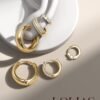 Small 14K Gold Plated Chunky Hoop Earrings for Women Hypoallergenic Silver Earrings Set for Sensitive Ears Non Tarnish Huggie Hoops Earring Stacks for Multiple Piercing Jewelry Lightweight 3Pairs