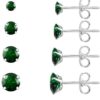 71v4Nv8eZ8L._AC_SL1500.jpg 6 Pairs Stud Earrings Set, Hypoallergenic Cubic Zirconia 316L Earrings Stainless Steel CZ Earrings 3-8mm (Steel color)