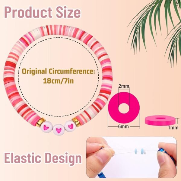 32 Pcs Preppy Jewelry Bracelets for Women Clay Bead Colorful Surfer Heishi Bracelet Set Stackable Beaded Friendship Stretch Bracelets Boho Y2K Summer Beach Elastic Layering Bracelets